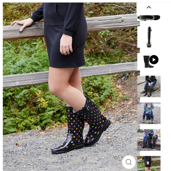 WESTERN CHIEF WOMEN'S DOT CITY TALL RAIN BOOT - BLACK - Picture 5 of 8